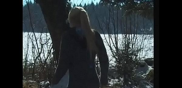  Snow bunny rides cock on the mountainside